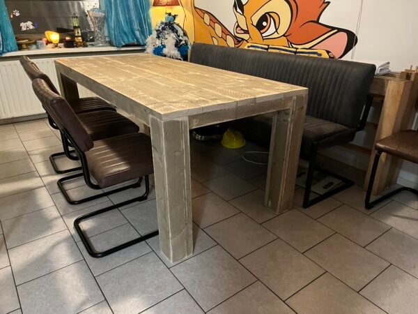 Steigerhout Tafel blokpoten - Afbeelding 4