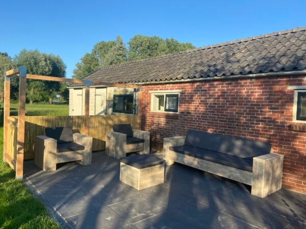 Steigerhout Loungeset - 1 bank 2 loungestoelen - Afbeelding 3