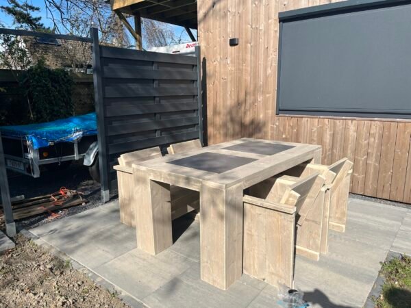 Steigerhout Natuursteen Tuinset - Afbeelding 4