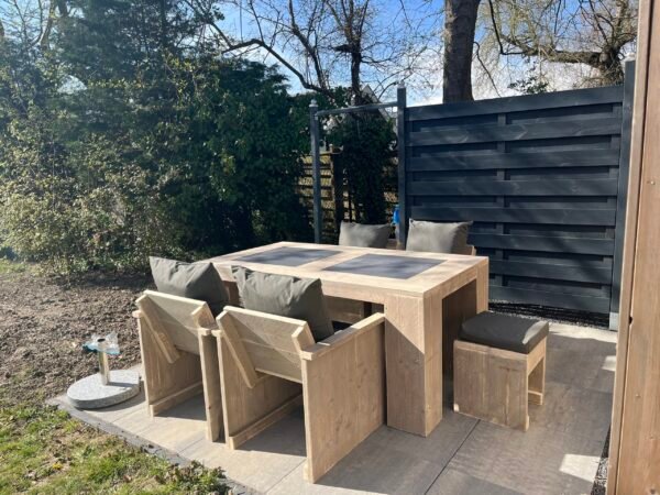 Steigerhout Natuursteen Tuinset - Afbeelding 5