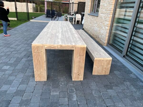 Steigerhout Tafel blokpoten - Afbeelding 3