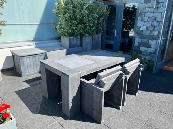 Steigerhout Natuursteen Tuinset - Afbeelding 6