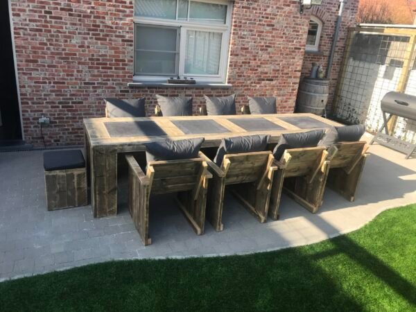 Steigerhout Natuursteen Tuinset - Afbeelding 7