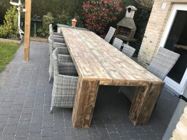 Steigerhout Tafel blokpoten - Afbeelding 2