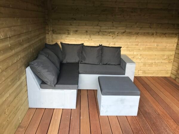 Steigerhout Hoekbank - 1 open zijde - Afbeelding 4