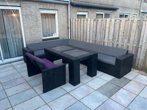 Steigerhout Natuursteen Tuinset - Afbeelding 9
