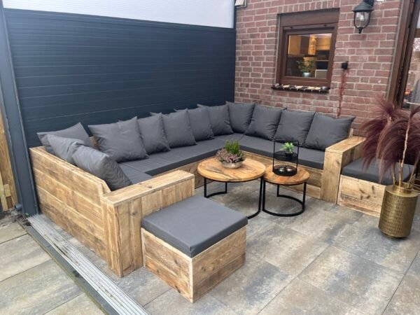 Steigerhout Hoekbank U-bank