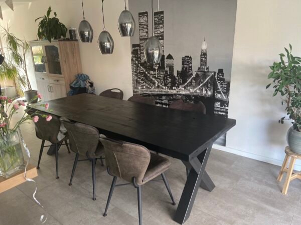 Steigerhout Eettafel met X-Onderstel - Afbeelding 3